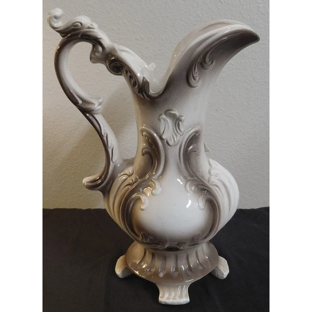 Vintage Capodimonte Italy Porcelain Pitcher Ewer Vase 14